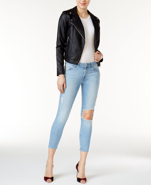 DL1961 Florence Crop Mid Rise Instascuplt Skinny Ripped Jeans